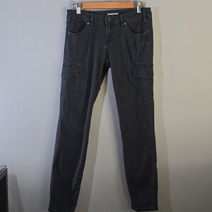 Cabi Pants Womens Size 4 Faded Black Grey Cargo Fabric Comfy